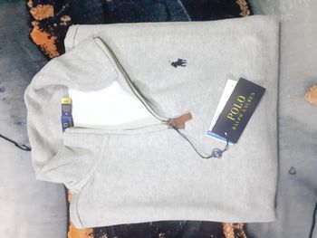 Pull half zip Ralph Lauren - Taille M - Couleur gris logo brodé noir - Neuf