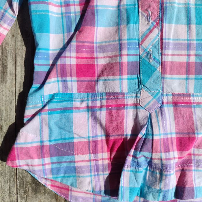 Chemise carreaux rose et turquoise - 3 Ans - photo numéro 2