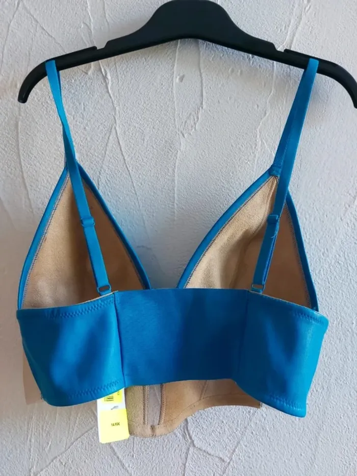 Top brassière bleu taille M - photo numéro 5