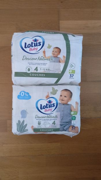 2 paquets de couches lotus taille 4