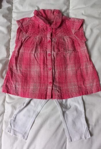 Tunique rose leggings blanc