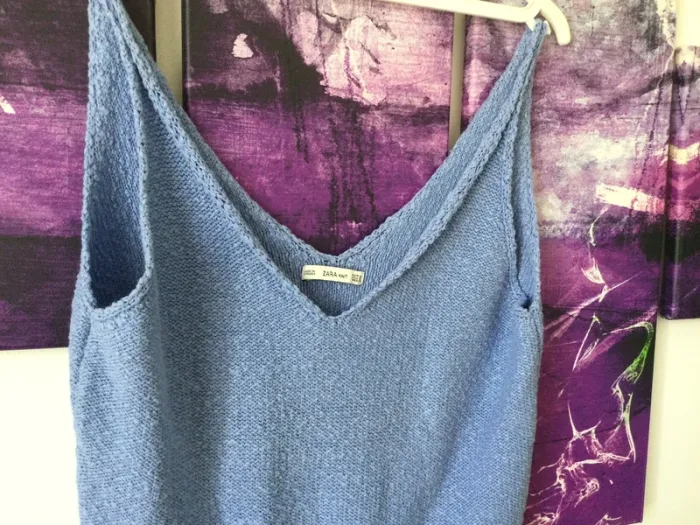 Débardeur bleu clair Zara taille 38 - photo numéro 2