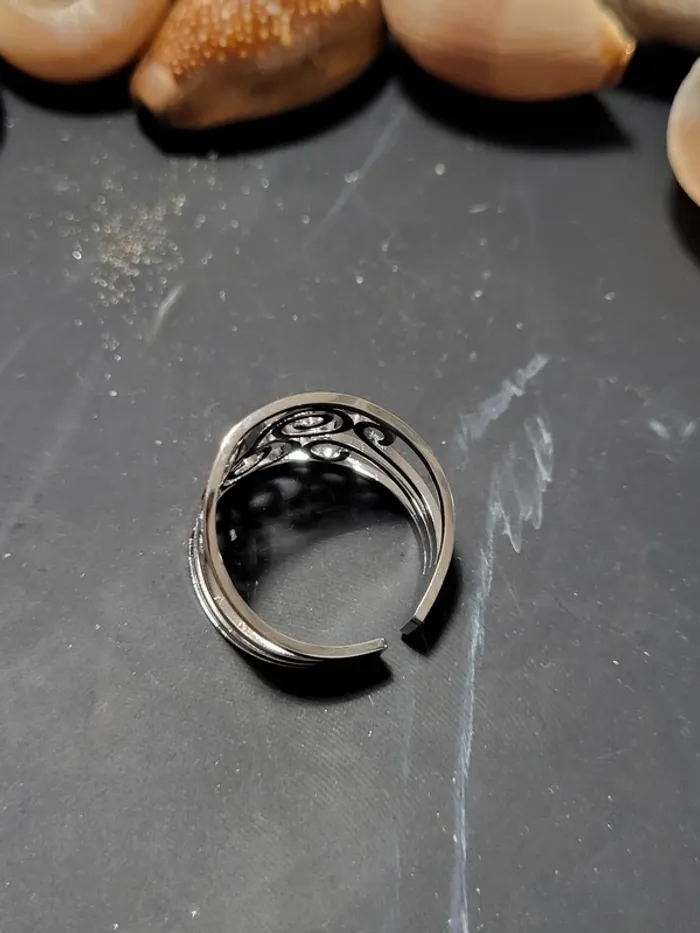 Bague ajustable bretonne Volute argenté - photo numéro 2