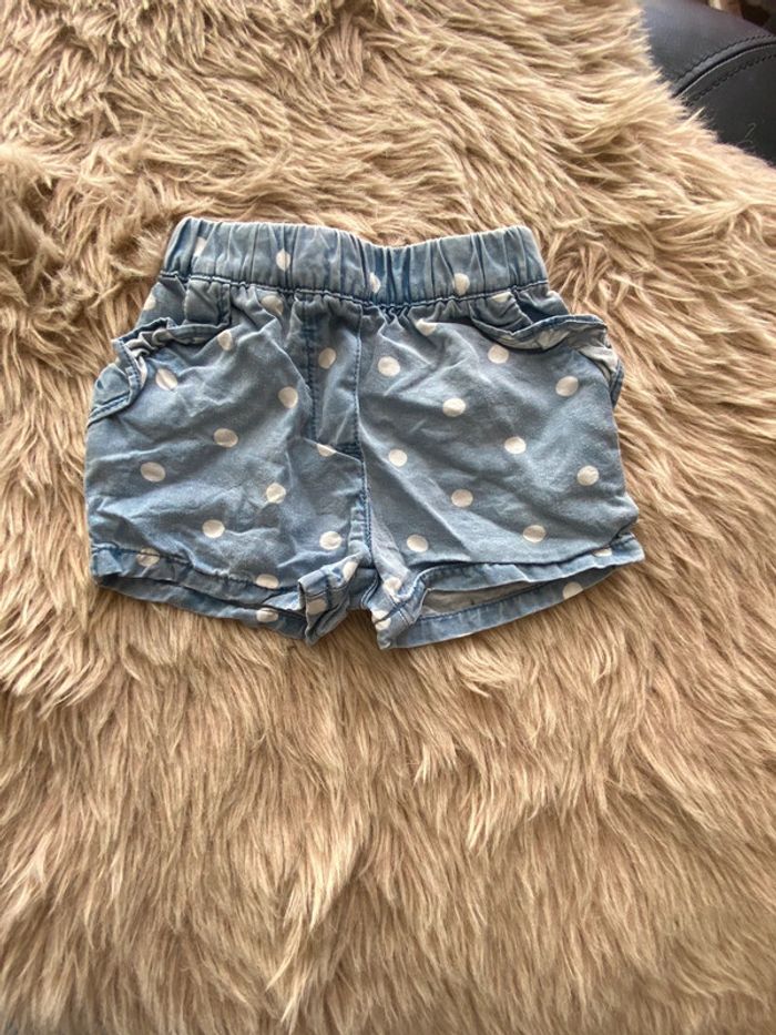 Short en jean à pois