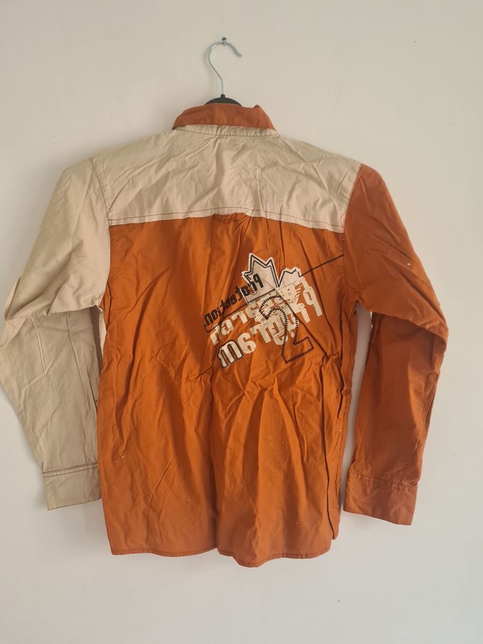 Chemise Orchestra orange et beige / Taille 12 ans - photo numéro 2