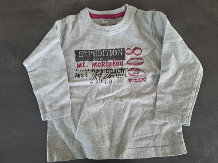 t-shirt manche longue gris jbc 18 mois