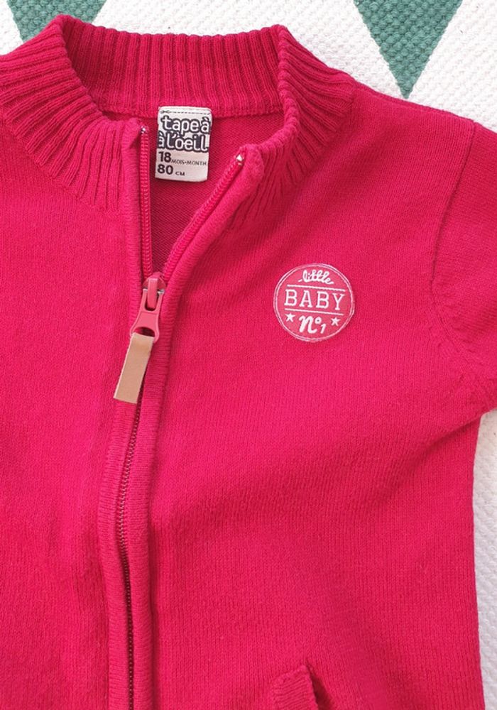 Gilet rouges foncé, taille 18 mois, Tape-à-l'oeil - photo numéro 2