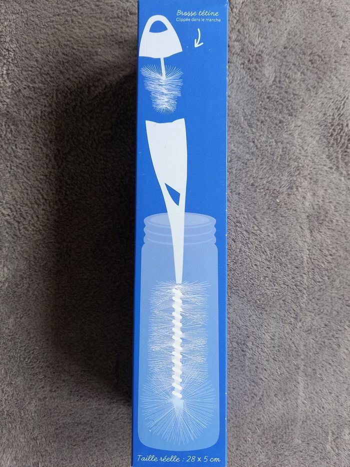 Goupillon Biberon 2 En 1 Badabulle - Brosse Biberon Et Tétine - Bleu