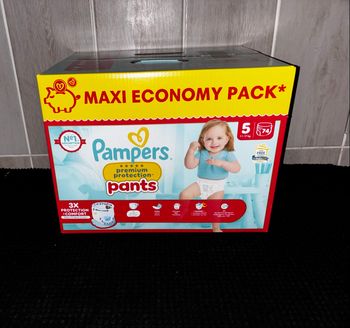 Maxi Pack de 74 Couches Pampers  Premium Protection Pants Culotte Neuf Dans L’emballage Taille:  5 ( 11-17 Kg ).