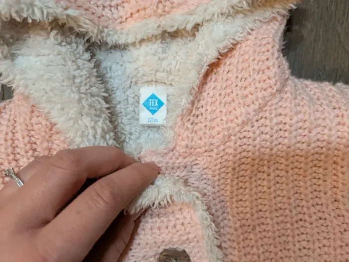 Veste chaude tex 12 mois rose pâle - photo numéro 3