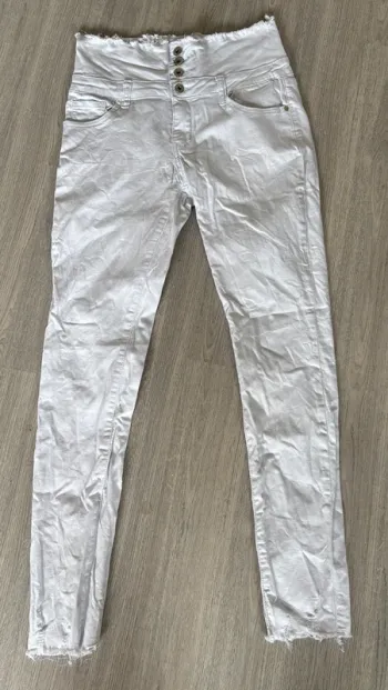 Jeans taille haute Blanc