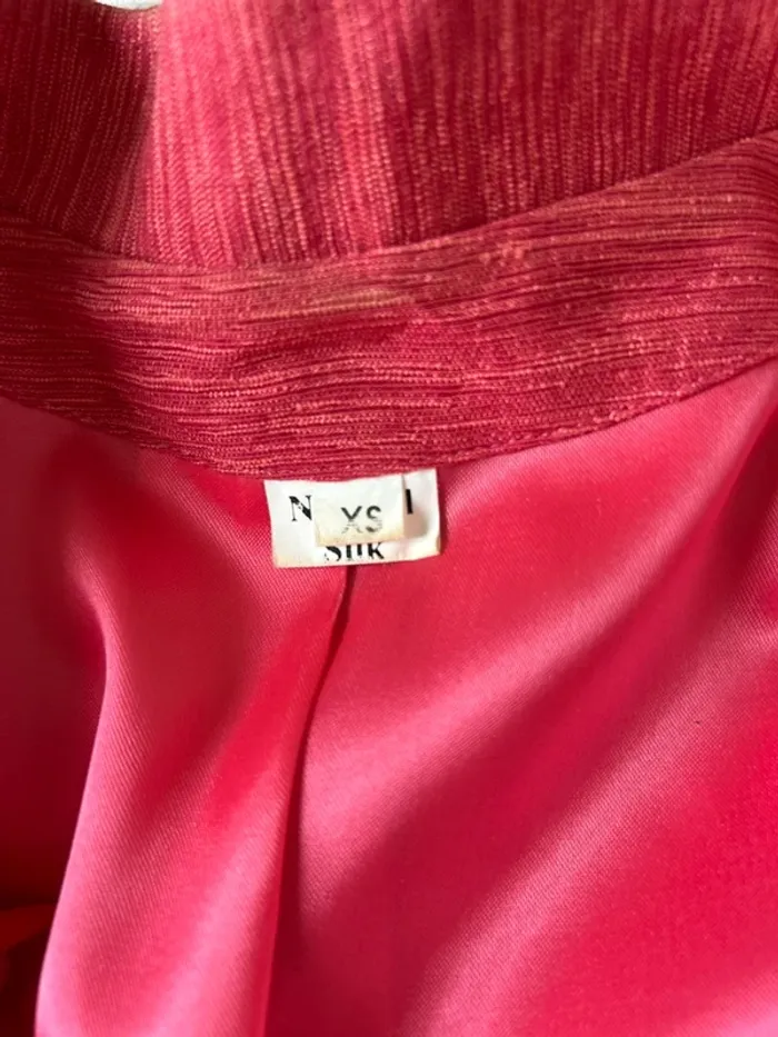 Veste rose en soie, taille xs natural silk - photo numéro 7
