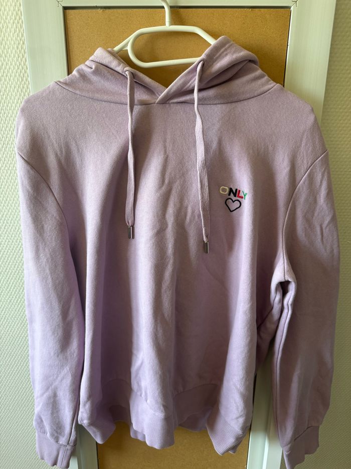 Sweat à capuche ONLY couleur lilas/violet clair 💜 - photo numéro 5