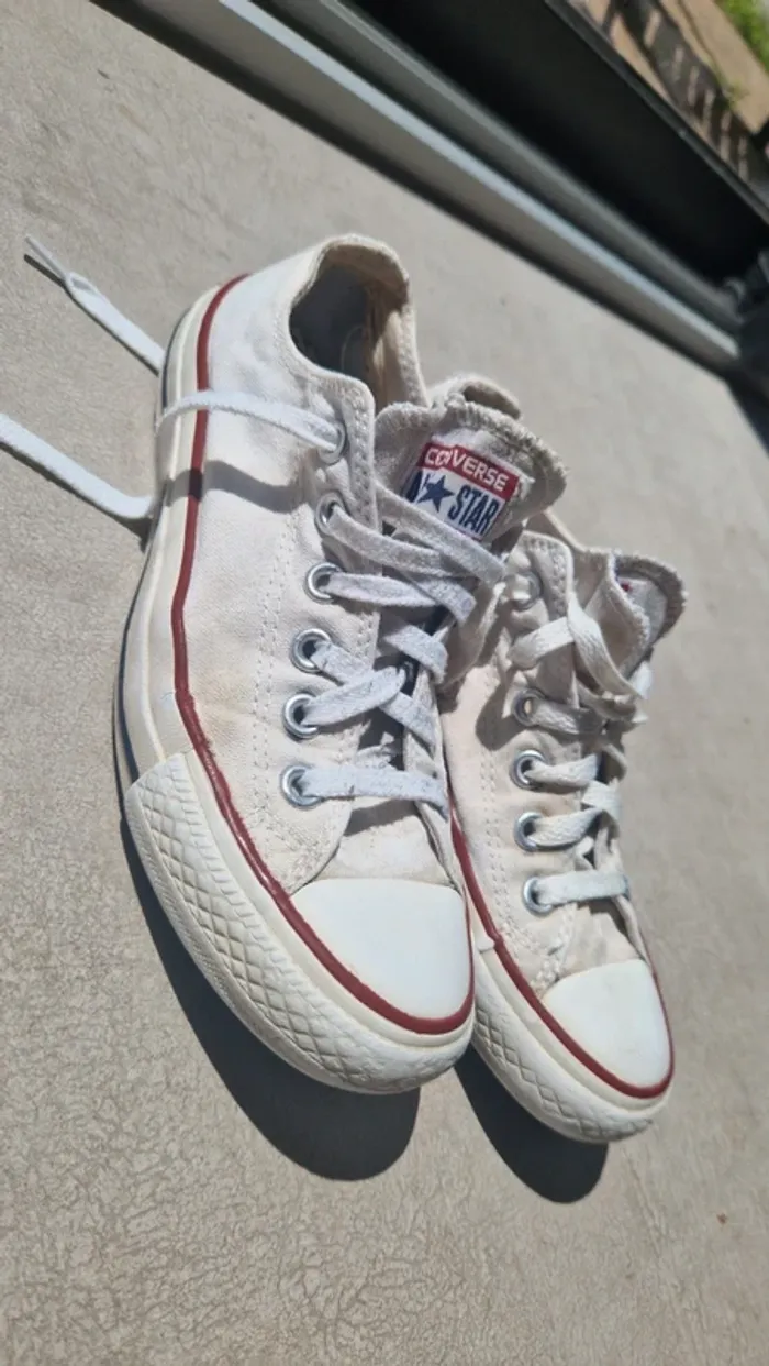 Basket blanche converse taille 37 bon eta - photo numéro 2