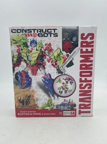 Construct Bots Transformers Dinobot Warriors Optimus Prime & Gnaw Dino Hasbro 2014 neuf