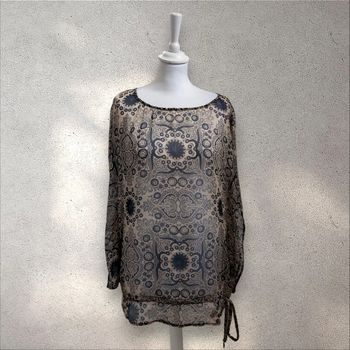 Blouse fluide en transparence à motifs taille S
