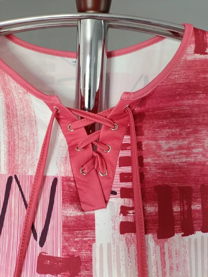 Haut tunique XL rose manches longues - photo numéro 4