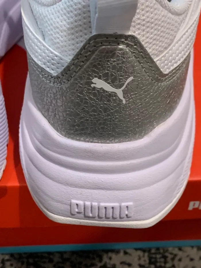 Baskets femme puma soft original blanc et argenté - photo numéro 4