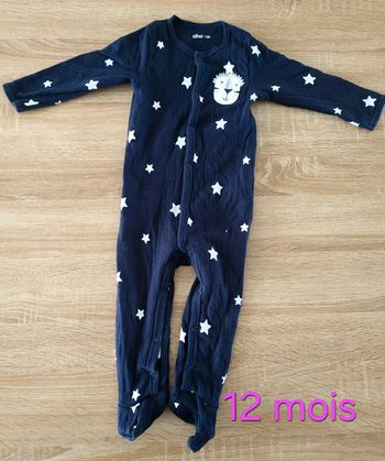 Pyjama coton été lion bleu 9-12 mois