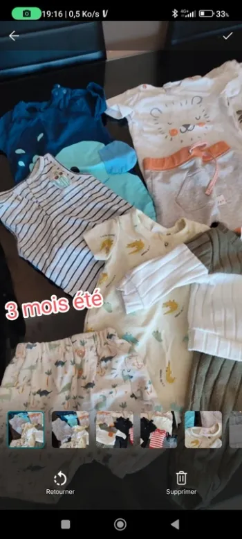 Grand Lot été garçons 3 mois ensemble,  gigoteuse ect