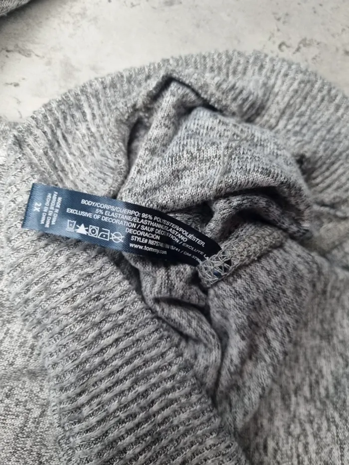 Sweat gris Tommy Hilfiger – Taille XXL Femme (mesures en photos) - photo numéro 6