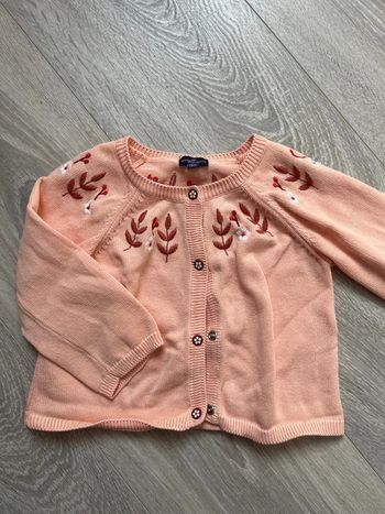 Gilet fin bébé fille 12 mois rose saumon