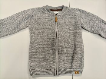 Gilet manches longues garçon C&A gris mailles 98 cm