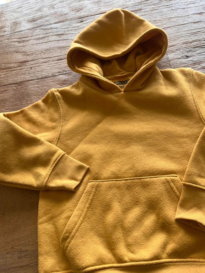 Pull à capuche jaune 4 ans complice - photo numéro 3