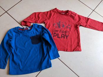 Lot de 2 t-shirt manches longues garçon 18 mois