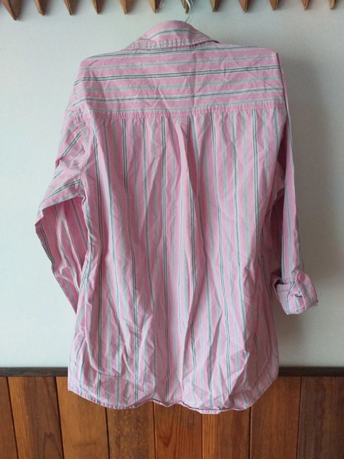 Chemise rayé rose gris manches longues - photo numéro 2