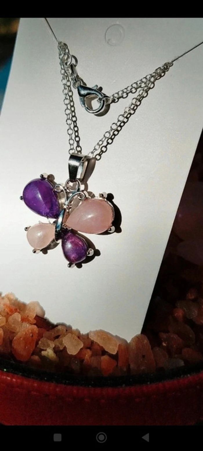 Collier Cristal Papillon🦋 L’Étreinte des Énergies Douces - photo numéro 5