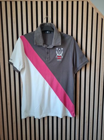 Polo gris blanc rose Celio T XL