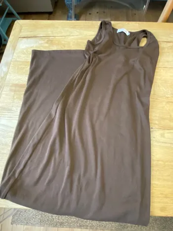 Robe longue tube marron