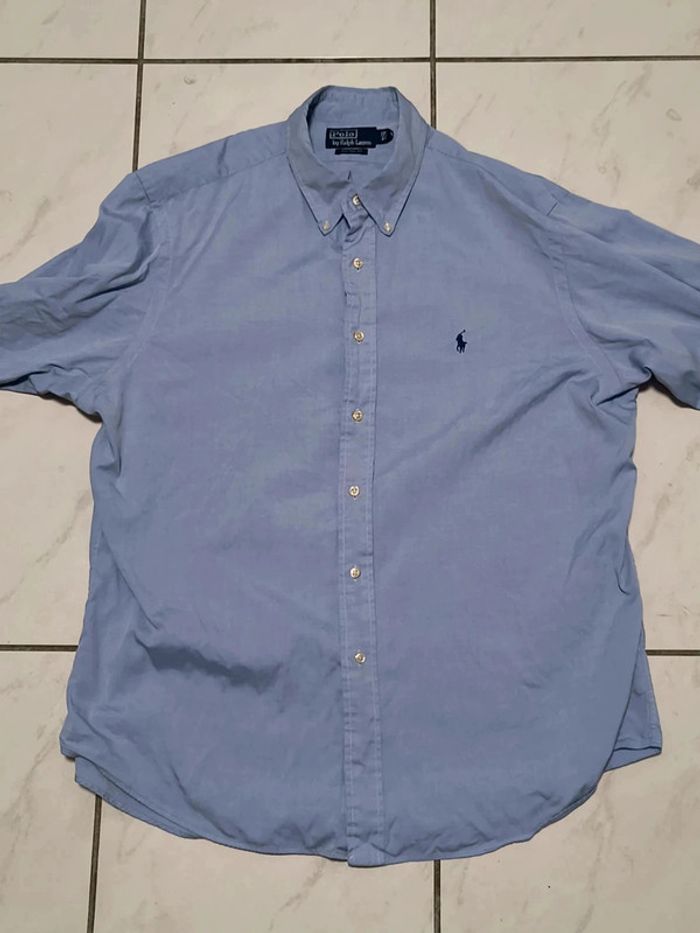 Chemise Ralph Lauren Custom Fit Bleu Clair Homme (Vintage / Y2K) - photo numéro 4