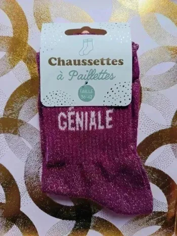 Chaussette à paillettes message