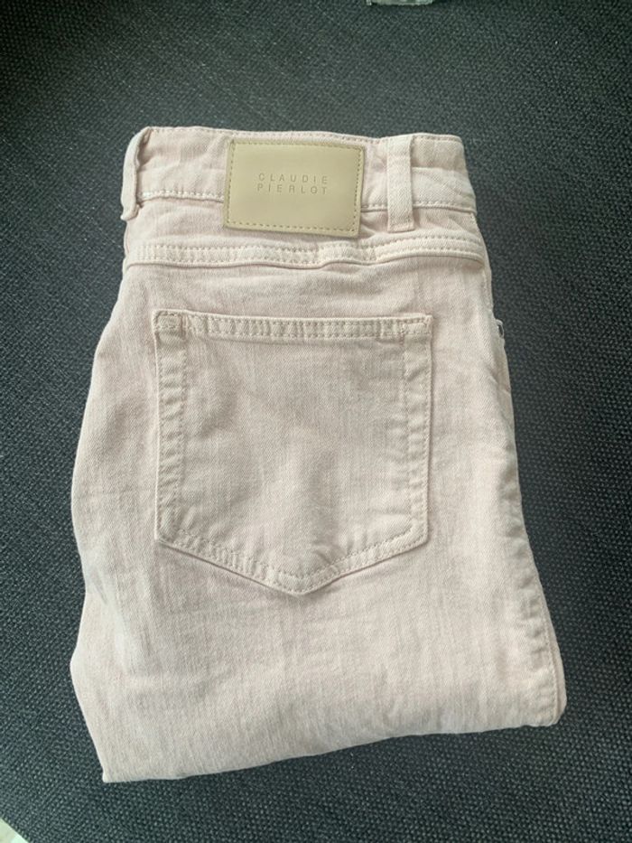 Jean vieux rose- Claudie Pierlot - taille 36 en très bon état - photo numéro 5