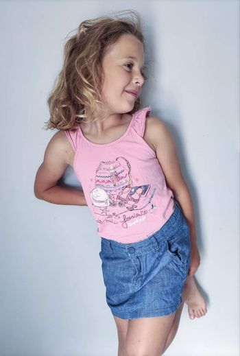 8 ans ensemble été teeshirt sergent major et jupe h&m