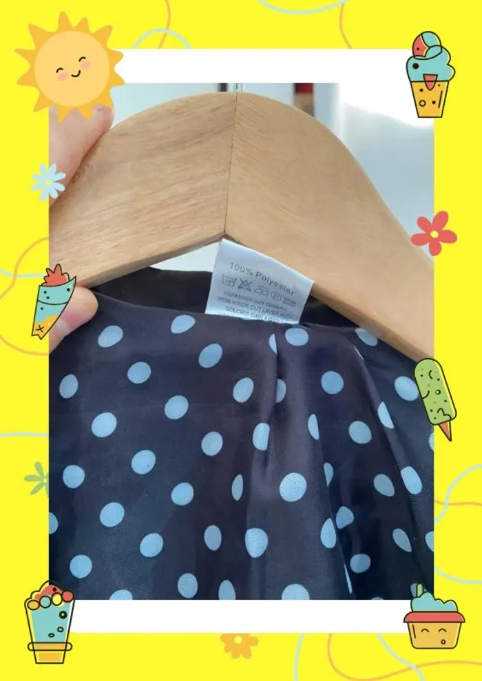 Trench 3 suisses 38 40 noir motif petits pois - photo numéro 3