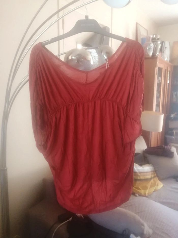 🌸Tee-shirt Oversize manches froncées Taille 38 "Mango" Neuf Tendance 2023 🌸 - photo numéro 3