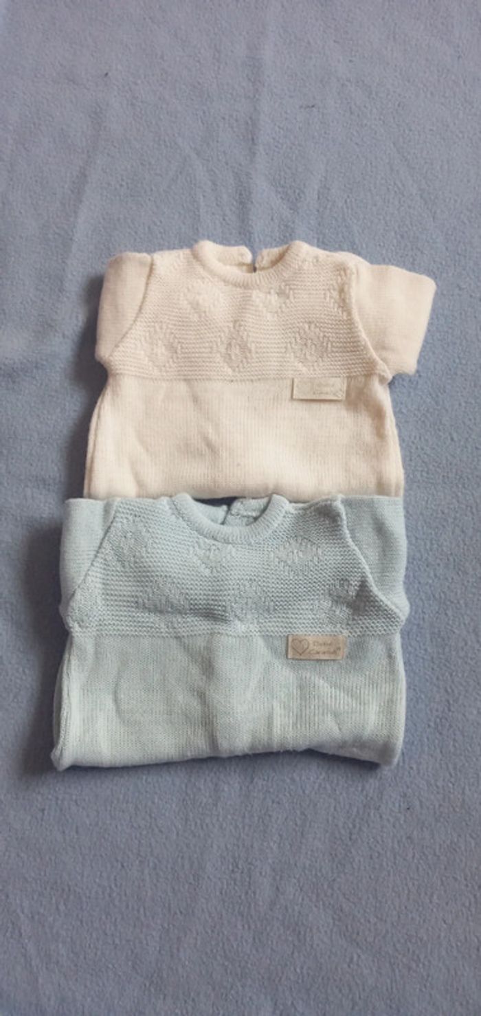 Lot de 2 combinaison Bébé Caramel taille 0/3 mois