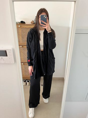 Sweat long/veste noir French Terry 18.18