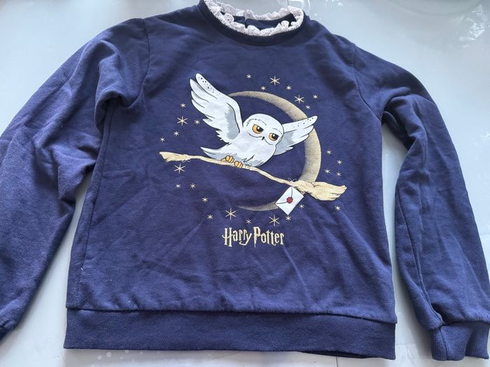 Sweat fille T 10 ans Harry Potter bleu marine dessin Edwige  Très bon état - photo numéro 7