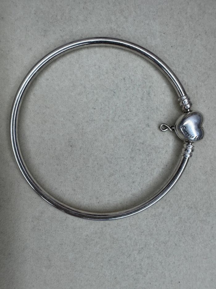 Bracelet Jonc Pandora Authentique Fermoir Cœur Forever Love T17