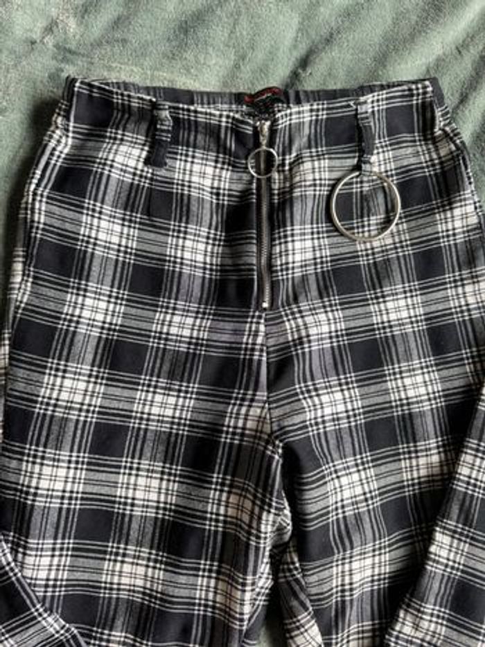 Pantalon à carreaux taille haute - photo numéro 7