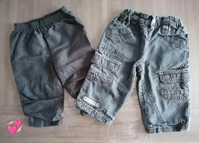 Lot de 2 pantalons gris 12 mois