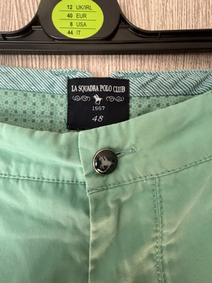 Short chino vert d'eau - La squadra polo Club - T48 - photo numéro 4