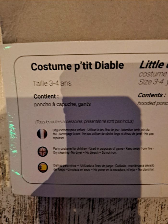 Costume poncho petit diable - photo numéro 4