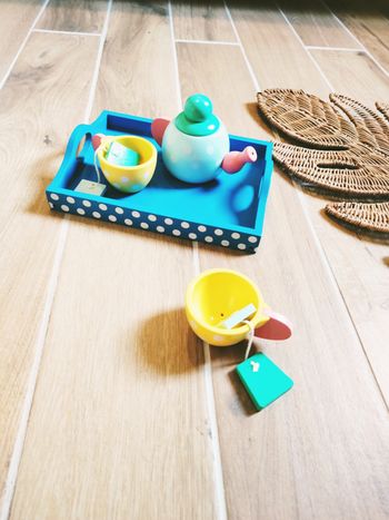 🫖Dinette service à thé théière tasses et plateau en bois