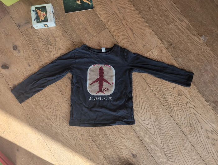 Tee shirt ML sequin fusée Okaïdi 5 ans