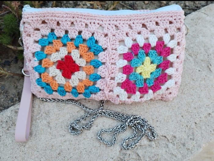 Sac à main Pochette femme crochet rose - photo numéro 7